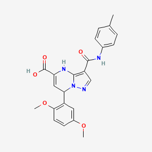 7-(2,5-Dimethoxyphenyl)-3-[(4-methylphenyl)carbamoyl]-4,7-dihydropyrazolo[1,5-a]pyrimidine-5-carboxylic acid