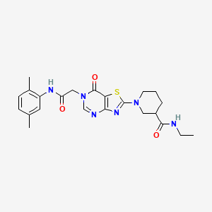 1-(6-{[(2,5-Dimethylphenyl)carbamoyl]methyl}-7-oxo-6H,7H-[1,3]thiazolo[4,5-D]pyrimidin-2-YL)-N-ethylpiperidine-3-carboxamide