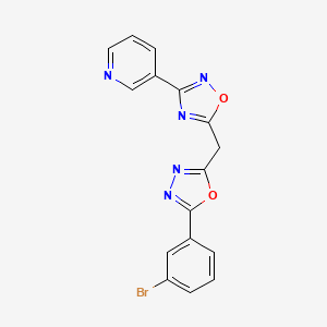 molecular formula C16H10BrN5O2 B11201008 3-(5-{[5-(3-Bromophenyl)-1,3,4-oxadiazol-2-yl]methyl}-1,2,4-oxadiazol-3-yl)pyridine 