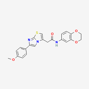 N-(2,3-dihydrobenzo[b][1,4]dioxin-6-yl)-2-(6-(4-methoxyphenyl)imidazo[2,1-b]thiazol-3-yl)acetamide