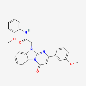 N-(2-methoxyphenyl)-2-[2-(3-methoxyphenyl)-4-oxopyrimido[1,2-a]benzimidazol-10(4H)-yl]acetamide