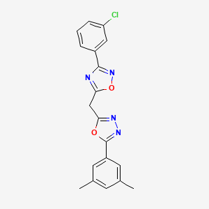 3-(3-Chlorophenyl)-5-{[5-(3,5-dimethylphenyl)-1,3,4-oxadiazol-2-yl]methyl}-1,2,4-oxadiazole