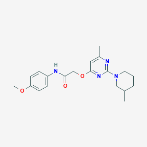 molecular formula C20H26N4O3 B11201038 N-(4-methoxyphenyl)-2-{[6-methyl-2-(3-methylpiperidin-1-yl)pyrimidin-4-yl]oxy}acetamide 