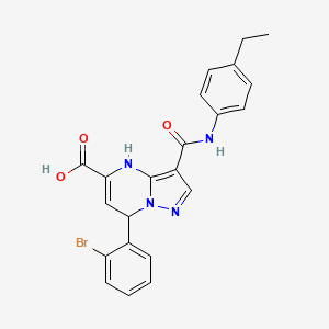 7-(2-Bromophenyl)-3-[(4-ethylphenyl)carbamoyl]-4,7-dihydropyrazolo[1,5-a]pyrimidine-5-carboxylic acid