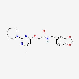 2-{[2-(azepan-1-yl)-6-methylpyrimidin-4-yl]oxy}-N-(1,3-benzodioxol-5-ylmethyl)acetamide