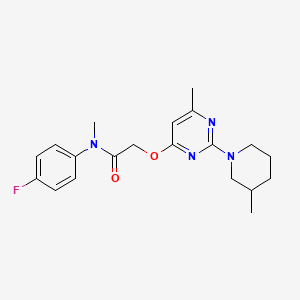 molecular formula C20H25FN4O2 B11201085 N-(4-fluorophenyl)-N-methyl-2-{[6-methyl-2-(3-methylpiperidin-1-yl)pyrimidin-4-yl]oxy}acetamide 