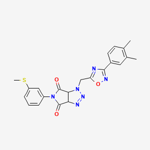 1-{[3-(3,4-dimethylphenyl)-1,2,4-oxadiazol-5-yl]methyl}-5-[3-(methylsulfanyl)phenyl]-1H,3aH,4H,5H,6H,6aH-pyrrolo[3,4-d][1,2,3]triazole-4,6-dione