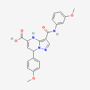 7-(4-Methoxyphenyl)-3-[(3-methoxyphenyl)carbamoyl]-4,7-dihydropyrazolo[1,5-a]pyrimidine-5-carboxylic acid