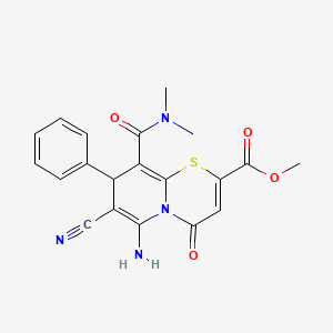 methyl 6-amino-7-cyano-9-(dimethylcarbamoyl)-4-oxo-8-phenyl-4H,8H-pyrido[2,1-b][1,3]thiazine-2-carboxylate