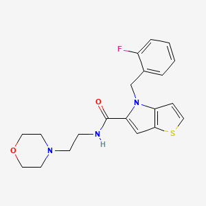 molecular formula C20H22FN3O2S B11201140 4-(2-fluorobenzyl)-N-[2-(morpholin-4-yl)ethyl]-4H-thieno[3,2-b]pyrrole-5-carboxamide 