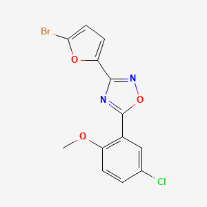 3-(5-Bromofuran-2-yl)-5-(5-chloro-2-methoxyphenyl)-1,2,4-oxadiazole