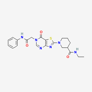 N-ethyl-1-{7-oxo-6-[2-oxo-2-(phenylamino)ethyl]-6,7-dihydro[1,3]thiazolo[4,5-d]pyrimidin-2-yl}piperidine-3-carboxamide