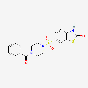 6-[(4-benzoylpiperazin-1-yl)sulfonyl]-1,3-benzothiazol-2(3H)-one