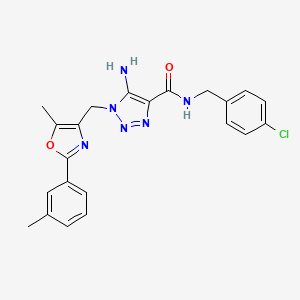 5-amino-N-(4-chlorobenzyl)-1-{[5-methyl-2-(3-methylphenyl)-1,3-oxazol-4-yl]methyl}-1H-1,2,3-triazole-4-carboxamide