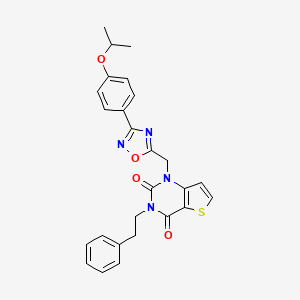 3-(4-Chlorophenyl)-5-{1-[(4-propylphenyl)sulfonyl]pyrrolidin-2-yl}-1,2,4-oxadiazole