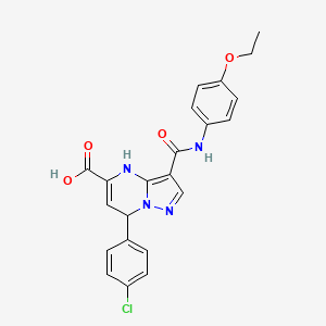 7-(4-Chlorophenyl)-3-[(4-ethoxyphenyl)carbamoyl]-4,7-dihydropyrazolo[1,5-a]pyrimidine-5-carboxylic acid