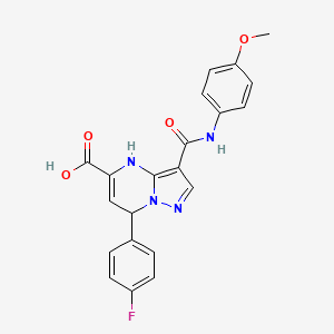 7-(4-Fluorophenyl)-3-[(4-methoxyphenyl)carbamoyl]-4,7-dihydropyrazolo[1,5-a]pyrimidine-5-carboxylic acid