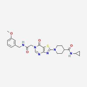 N-cyclopropyl-1-(6-{2-[(3-methoxybenzyl)amino]-2-oxoethyl}-7-oxo-6,7-dihydro[1,3]thiazolo[4,5-d]pyrimidin-2-yl)piperidine-4-carboxamide