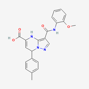 3-[(2-Methoxyphenyl)carbamoyl]-7-(4-methylphenyl)-4,7-dihydropyrazolo[1,5-a]pyrimidine-5-carboxylic acid