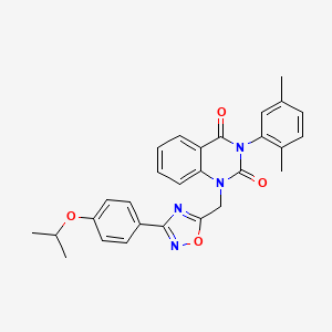 3-(2,5-dimethylphenyl)-1-((3-(4-isopropoxyphenyl)-1,2,4-oxadiazol-5-yl)methyl)quinazoline-2,4(1H,3H)-dione