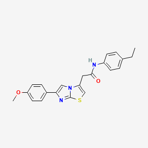 molecular formula C22H21N3O2S B11201347 N-(4-ethylphenyl)-2-[6-(4-methoxyphenyl)imidazo[2,1-b][1,3]thiazol-3-yl]acetamide 