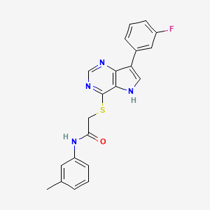 2-{[7-(3-fluorophenyl)-5H-pyrrolo[3,2-d]pyrimidin-4-yl]sulfanyl}-N-(3-methylphenyl)acetamide