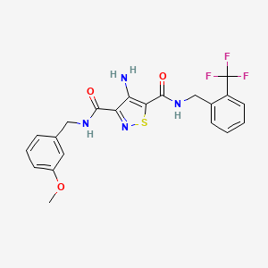 4-amino-N~3~-(3-methoxybenzyl)-N~5~-[2-(trifluoromethyl)benzyl]-1,2-thiazole-3,5-dicarboxamide