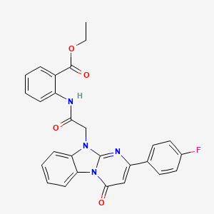 ethyl 2-({[2-(4-fluorophenyl)-4-oxopyrimido[1,2-a]benzimidazol-10(4H)-yl]acetyl}amino)benzoate