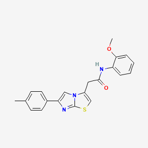 molecular formula C21H19N3O2S B11201437 N-(2-methoxyphenyl)-2-[6-(4-methylphenyl)imidazo[2,1-b][1,3]thiazol-3-yl]acetamide 