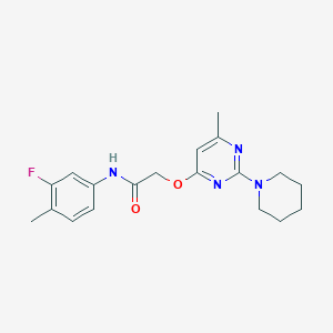 N-(3-fluoro-4-methylphenyl)-2-{[6-methyl-2-(piperidin-1-yl)pyrimidin-4-yl]oxy}acetamide