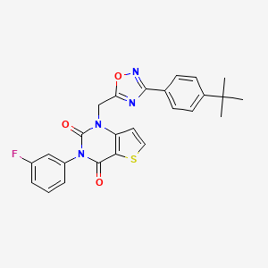 molecular formula C25H21FN4O3S B11201490 2-(5,7-dioxo-6-propyl-2-pyrrolidin-1-yl-6,7-dihydro[1,3]thiazolo[4,5-d]pyrimidin-4(5H)-yl)-N-(3-methoxybenzyl)acetamide 