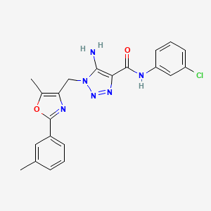 molecular formula C21H19ClN6O2 B11201492 5-amino-N-(3-chlorophenyl)-1-{[5-methyl-2-(3-methylphenyl)-1,3-oxazol-4-yl]methyl}-1H-1,2,3-triazole-4-carboxamide 