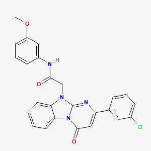 2-[2-(3-chlorophenyl)-4-oxopyrimido[1,2-a]benzimidazol-10(4H)-yl]-N-(3-methoxyphenyl)acetamide