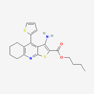 Butyl 3-amino-4-(thiophen-2-yl)-5,6,7,8-tetrahydrothieno[2,3-b]quinoline-2-carboxylate