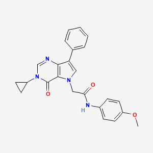 2-(3-cyclopropyl-4-oxo-7-phenyl-3,4-dihydro-5H-pyrrolo[3,2-d]pyrimidin-5-yl)-N-(4-methoxyphenyl)acetamide