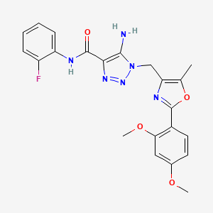 5-amino-1-{[2-(2,4-dimethoxyphenyl)-5-methyl-1,3-oxazol-4-yl]methyl}-N-(2-fluorophenyl)-1H-1,2,3-triazole-4-carboxamide