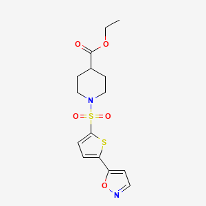 Ethyl 1-{[5-(1,2-oxazol-5-yl)thiophen-2-yl]sulfonyl}piperidine-4-carboxylate