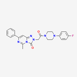 molecular formula C24H23FN6O2 B11201579 2-{2-[4-(4-fluorophenyl)piperazin-1-yl]-2-oxoethyl}-5-methyl-7-phenyl[1,2,4]triazolo[4,3-c]pyrimidin-3(2H)-one 