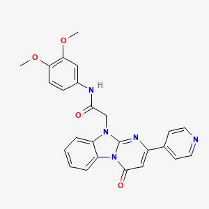 N-(3,4-dimethoxyphenyl)-2-[4-oxo-2-(pyridin-4-yl)pyrimido[1,2-a]benzimidazol-10(4H)-yl]acetamide