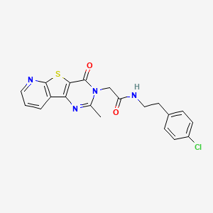 N-[2-(4-chlorophenyl)ethyl]-2-(4-methyl-6-oxo-8-thia-3,5,10-triazatricyclo[7.4.0.02,7]trideca-1(9),2(7),3,10,12-pentaen-5-yl)acetamide