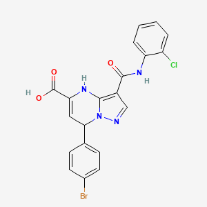 7-(4-Bromophenyl)-3-[(2-chlorophenyl)carbamoyl]-4,7-dihydropyrazolo[1,5-a]pyrimidine-5-carboxylic acid