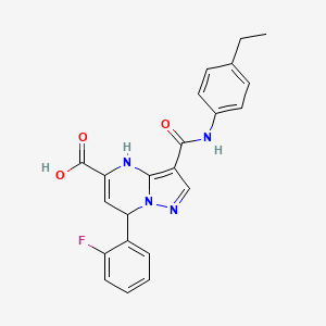 3-[(4-Ethylphenyl)carbamoyl]-7-(2-fluorophenyl)-4,7-dihydropyrazolo[1,5-a]pyrimidine-5-carboxylic acid