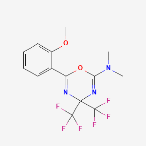 6-(2-Methoxyphenyl)-N,N-dimethyl-4,4-bis(trifluoromethyl)-4H-1,3,5-oxadiazin-2-amine