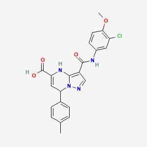 3-[(3-Chloro-4-methoxyphenyl)carbamoyl]-7-(4-methylphenyl)-4,7-dihydropyrazolo[1,5-a]pyrimidine-5-carboxylic acid