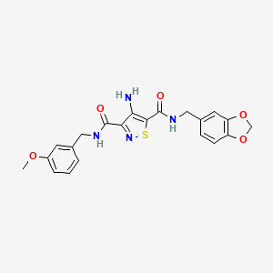 4-amino-N~5~-(1,3-benzodioxol-5-ylmethyl)-N~3~-(3-methoxybenzyl)-1,2-thiazole-3,5-dicarboxamide