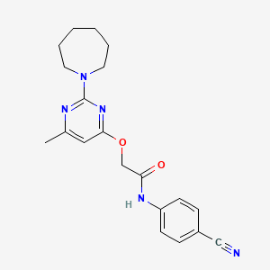 2-{[2-(azepan-1-yl)-6-methylpyrimidin-4-yl]oxy}-N-(4-cyanophenyl)acetamide