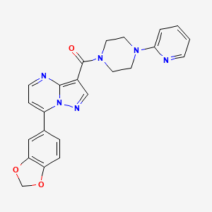 [7-(1,3-Benzodioxol-5-yl)pyrazolo[1,5-a]pyrimidin-3-yl][4-(pyridin-2-yl)piperazin-1-yl]methanone