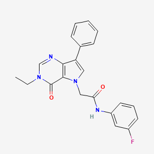 2-(3-ethyl-4-oxo-7-phenyl-3,4-dihydro-5H-pyrrolo[3,2-d]pyrimidin-5-yl)-N-(3-fluorophenyl)acetamide