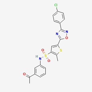 N-(3-Acetylphenyl)-5-(3-(4-chlorophenyl)-1,2,4-oxadiazol-5-yl)-2-methylthiophene-3-sulfonamide