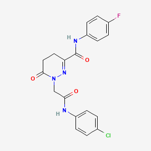 molecular formula C19H16ClFN4O3 B11201668 1-{2-[(4-chlorophenyl)amino]-2-oxoethyl}-N-(4-fluorophenyl)-6-oxo-1,4,5,6-tetrahydropyridazine-3-carboxamide 